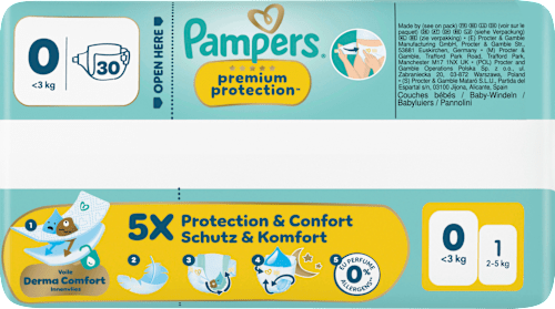 Windeln Premium Protection Gr. 0 Micro (<3 kg), 30 St
