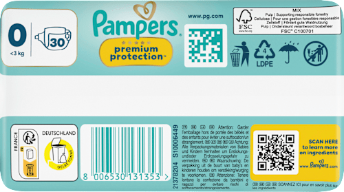 Windeln Premium Protection Gr. 0 Micro (<3 kg), 30 St