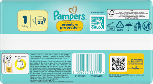 Windeln Premium Protection Gr. 1 (2-5 kg), 33 St