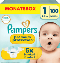 Windeln Premium Protection Gr. 1 Newborn (2-5 kg) Monatsbox, 180 St