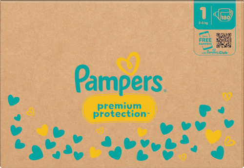 Windeln Premium Protection Gr. 1 Newborn (2-5 kg) Monatsbox, 180 St