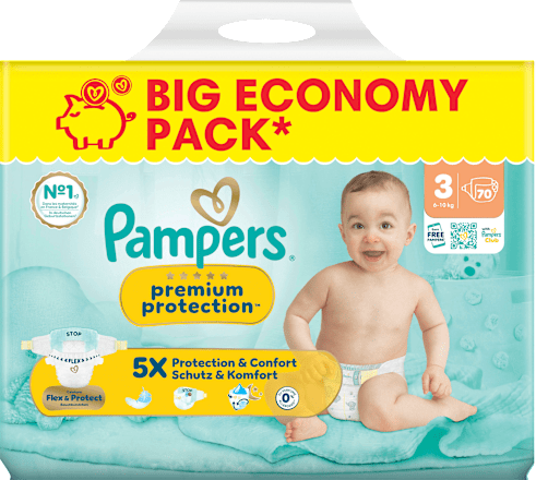 Windeln Premium Protection Gr. 3 (6-10 kg) Big Pack, 70 St