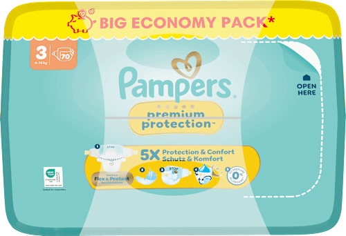 Windeln Premium Protection Gr. 3 (6-10 kg) Big Pack, 70 St