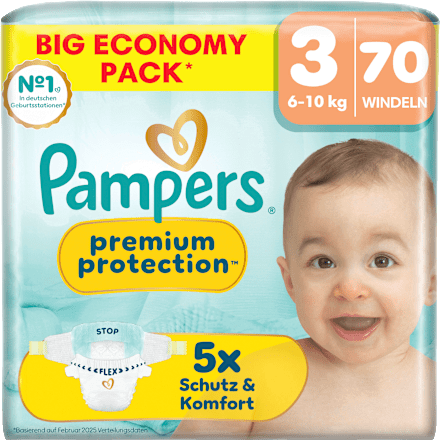 Windeln Premium Protection Gr. 3 (6-10 kg) Big Pack, 70 St