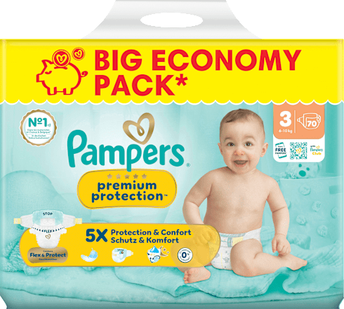 Windeln Premium Protection Gr. 3 (6-10 kg) Big Pack, 70 St