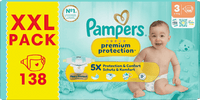 Windeln premium protection Gr. 3 (6-10 kg) XXL Pack, 138 St