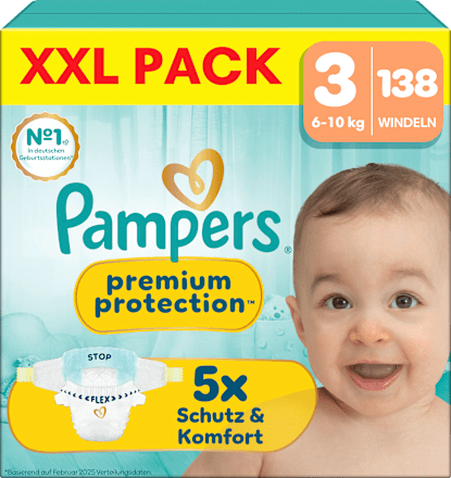 Windeln premium protection Gr. 3 (6-10 kg) XXL Pack, 138 St