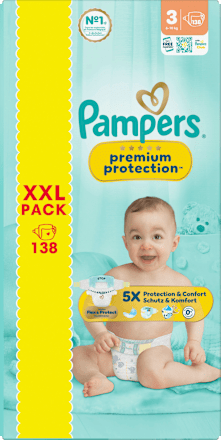 Windeln premium protection Gr. 3 (6-10 kg) XXL Pack, 138 St
