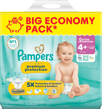 Windeln Premium Protection Gr. 4+ (10-15 kg) Big Pack, 54 St