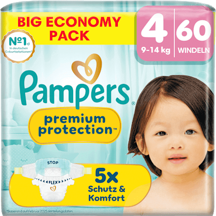 Windeln Premium Protection Gr. 4 (9-14 kg) Big Pack, 60 St