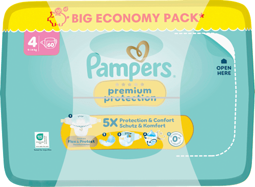 Windeln Premium Protection Gr. 4 (9-14 kg) Big Pack, 60 St
