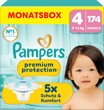 Windeln Premium Protection Gr. 4 Maxi (9-14 kg) Monatsbox, 174 St