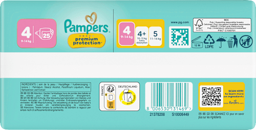 Windeln Premium Protection Gr. 4 Maxi (9-14 kg), 25 St