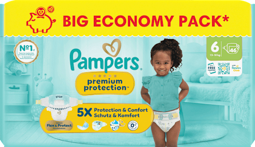 Windeln Premium Protection Gr. 6 XL (13-18 kg) Big Pack, 46 St