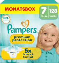 Windeln Premium Protection Gr. 7 Extra Large (15+ kg) Monatsbox, 128 St