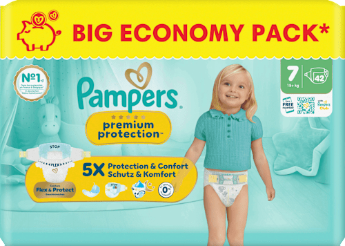 Windeln Premium Protection Gr. 7 XL (15+ kg) Big Pack, 42 St