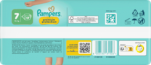 Windeln Premium Protection Gr. 7 XL (15+ kg), 17 St