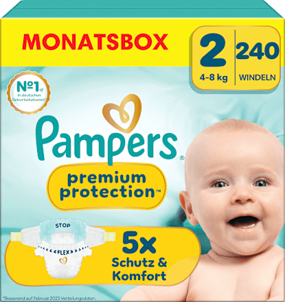 Windeln Premium Protection New Baby Gr. 2 Mini (4-8 kg) Monatsbox, 240 St