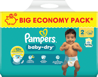 Luiers Baby Dry Maat 2 Mini (4-8 kg), Grote verpakking, 88 stuks
