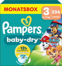 Baby Dry Luiers Maat 3 (6-10 kg) Paw Patrol, Maandelijkse Doos, 234 stuks