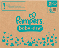 Baby Dry Luiers Maat 3 Midi (6-10 kg), Maandelijkse Doos, 222 stuks