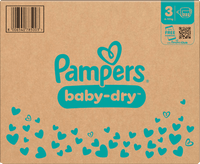 Baby Dry Luiers Maat 3 Midi (6-10 kg), Maandelijkse Doos, 222 stuks