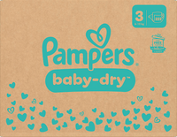 Baby Dry Luiers Maat 3 Midi (6-10 kg), Maandelijkse Doos, 222 stuks