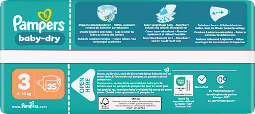 Luiers Baby Dry maat 3 Midi (6-10 kg), 35 stuks