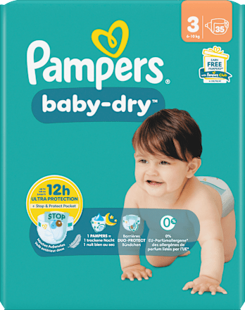Luiers Baby Dry maat 3 Midi (6-10 kg), 35 stuks