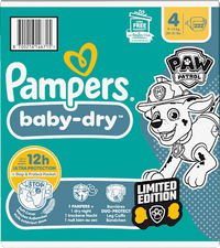 Baby Dry Luiers Maat 4 (9-14 kg) Limited Edition Paw Patrol, Maandelijkse Doos, 222 stuks