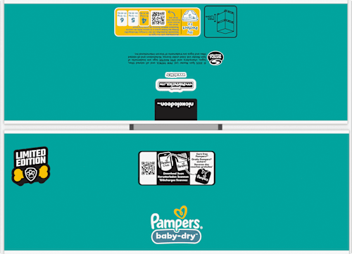 Baby Dry Luiers Maat 4 (9-14 kg) Limited Edition Paw Patrol, Maandelijkse Doos, 222 stuks