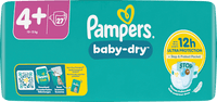 Baby Dry Luiers Maat 4+ Maxi+ (10-15 kg), 27 stuks