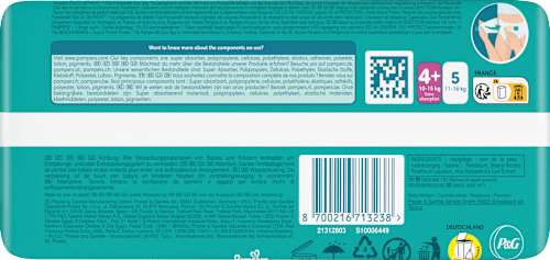 Baby Dry Luiers Maat 4+ Maxi+ (10-15 kg), 27 stuks