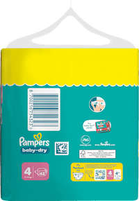 Luiers Baby Dry Maat 4 Maxi (9-14 kg), Grote verpakking, 62 stuks