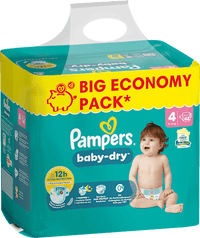 Luiers Baby Dry Maat 4 Maxi (9-14 kg), Grote verpakking, 62 stuks