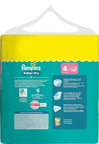 Luiers Baby Dry Maat 4 Maxi (9-14 kg), Grote verpakking, 62 stuks