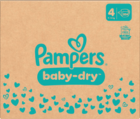 Baby Dry Luiers Maat 4 Maxi (9-14 kg), Maandelijkse Doos, 204 stuks