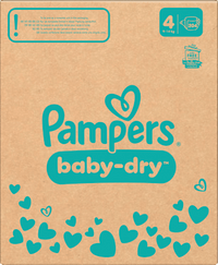 Baby Dry Luiers Maat 4 Maxi (9-14 kg), Maandelijkse Doos, 204 stuks