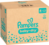Baby Dry Luiers Maat 4 Maxi (9-14 kg), Maandelijkse Doos, 204 stuks