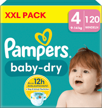 Luiers Baby Dry Maat 4 Maxi (9-14 kg), XXL-verpakking, 120 stuks