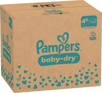 Baby Dry Luiers Maat 4+ Maxi Plus (10-15 kg), Maandelijkse Doos, 198 stuks