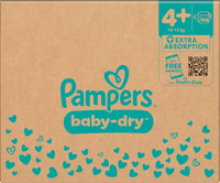Baby Dry Luiers Maat 4+ Maxi Plus (10-15 kg), Maandelijkse Doos, 198 stuks