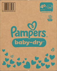 Baby Dry Luiers Maat 4+ Maxi Plus (10-15 kg), Maandelijkse Doos, 198 stuks