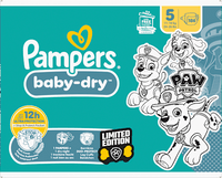 Baby Dry Luiers Maat 5 (11-16 kg) Limited Edition Paw Patrol, Maandelijkse Doos, 186 stuks