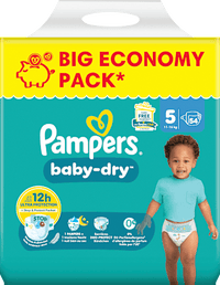Luiers Baby Dry Maat 5 Junior (11-16 kg) Grote verpakking, 54 stuks