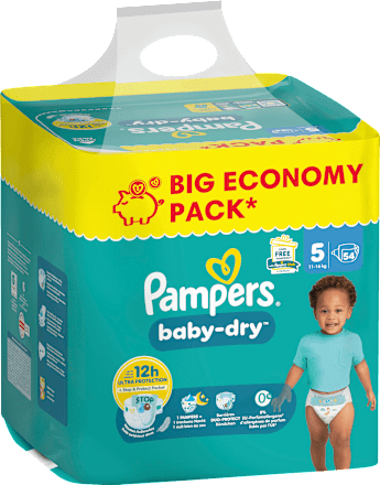 Luiers Baby Dry Maat 5 Junior (11-16 kg) Grote verpakking, 54 stuks