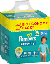 Luiers Baby Dry Maat 5 Junior (11-16 kg) Grote verpakking, 54 stuks