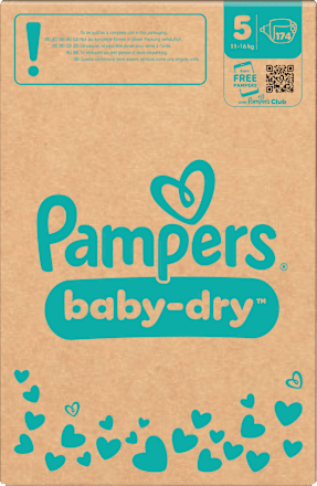 Windeln Baby Dry Gr. 5 Junior (11-16 kg) Monatsbox, 174 St