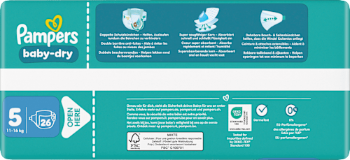 Baby Dry Luiers Maat 5 Junior (11-16 kg), 26 stuks