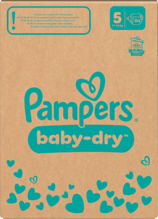 Baby Dry Luiers Maat 5 Junior (11-16 kg), Maandelijkse Doos, 174 stuks